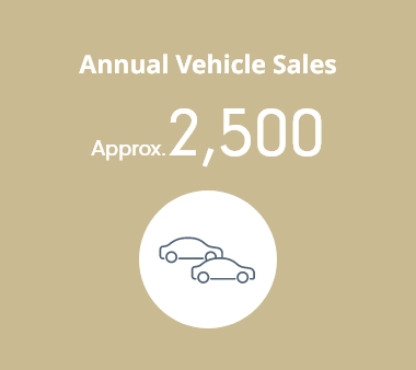 Annual Vehicle Sales: Approx. 2,500